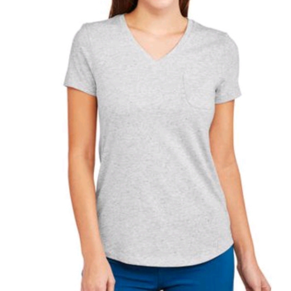 Faded Glory Short Sleeve V-Neck Pocket Tee M 8-10